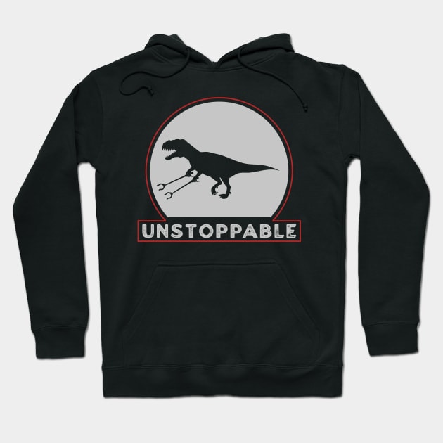 Unstoppable T Rex With Grabbers Long Arms Hoodie by dentikanys